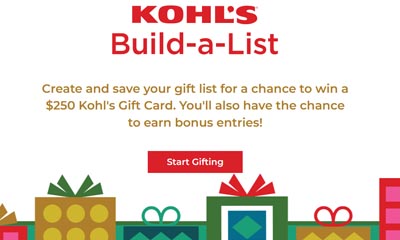 Free Clothes from Kohl's Build-a-List Sweepstakes