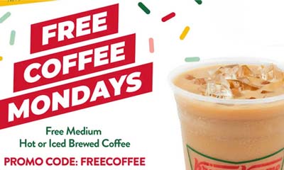 Free Hot or Iced Coffee at Krispy Kreme on Mondays