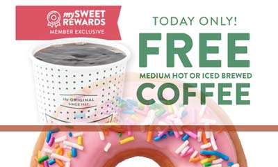 Free Krispy Kreme Hot or Iced Coffee