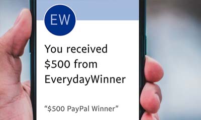 Free $500 Paypal Cash with Everyday Winner