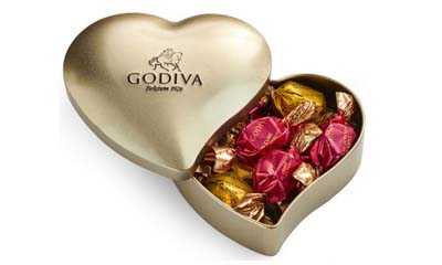 Free Godiva Heart Tin Individual Wrapped Chocolates