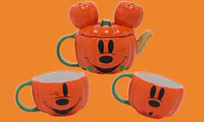Win a Mickey Mouse Pumpkin Tea Pot & Cups Set