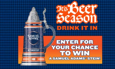 Free Samuel Adams Octoberfest branded Beer Stein