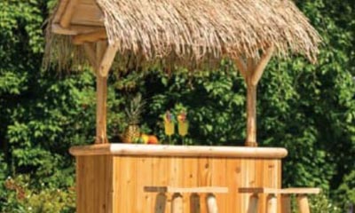 Free Seagram Backyard Tiki Hut and Stools