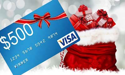 Free $500 Christmas Visa Gift Card