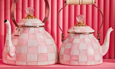 Free MacKenzie-Childs Rosy Check Tea Kettles